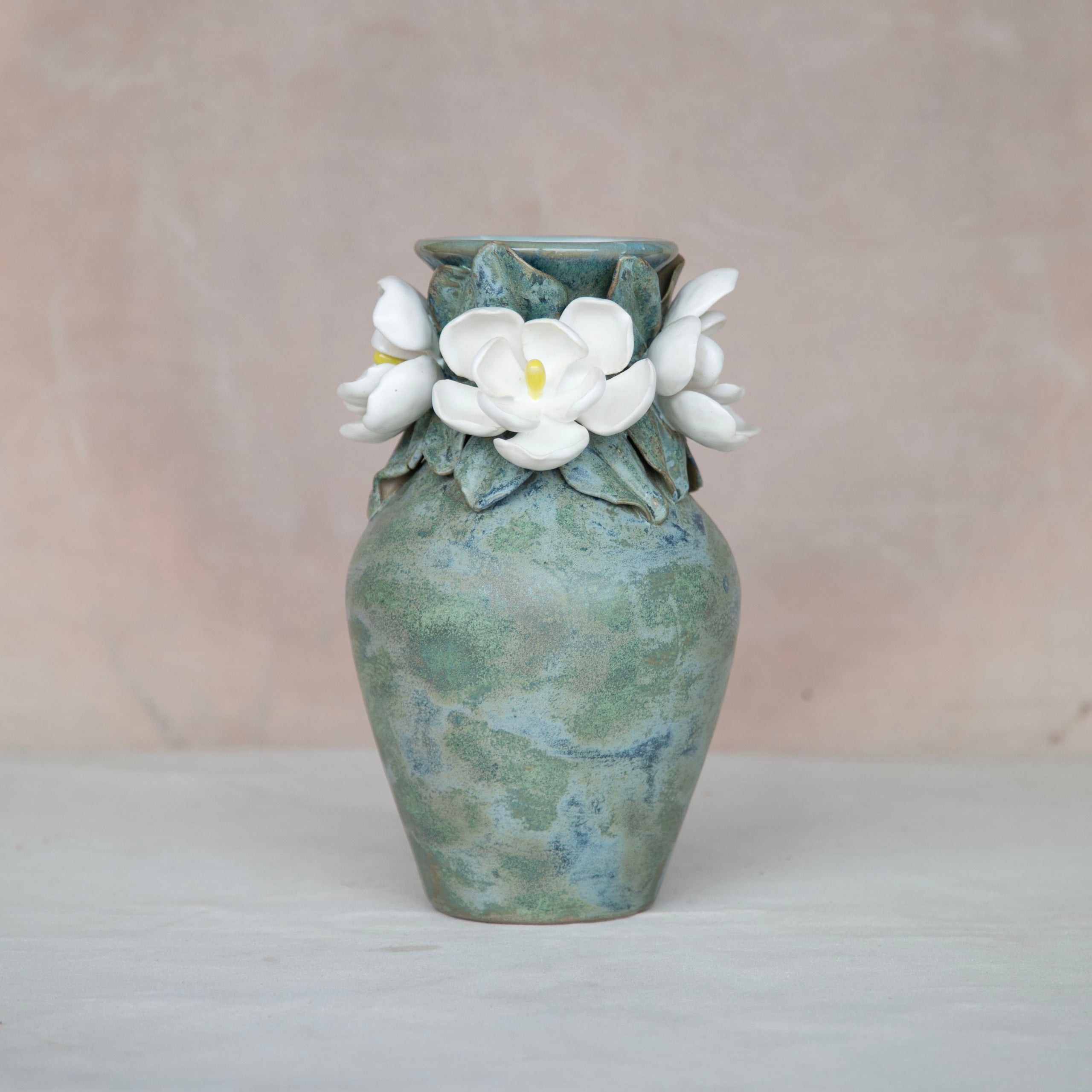 Short Magnolia Vase by Vixon Sullivan Vixon's Pottery